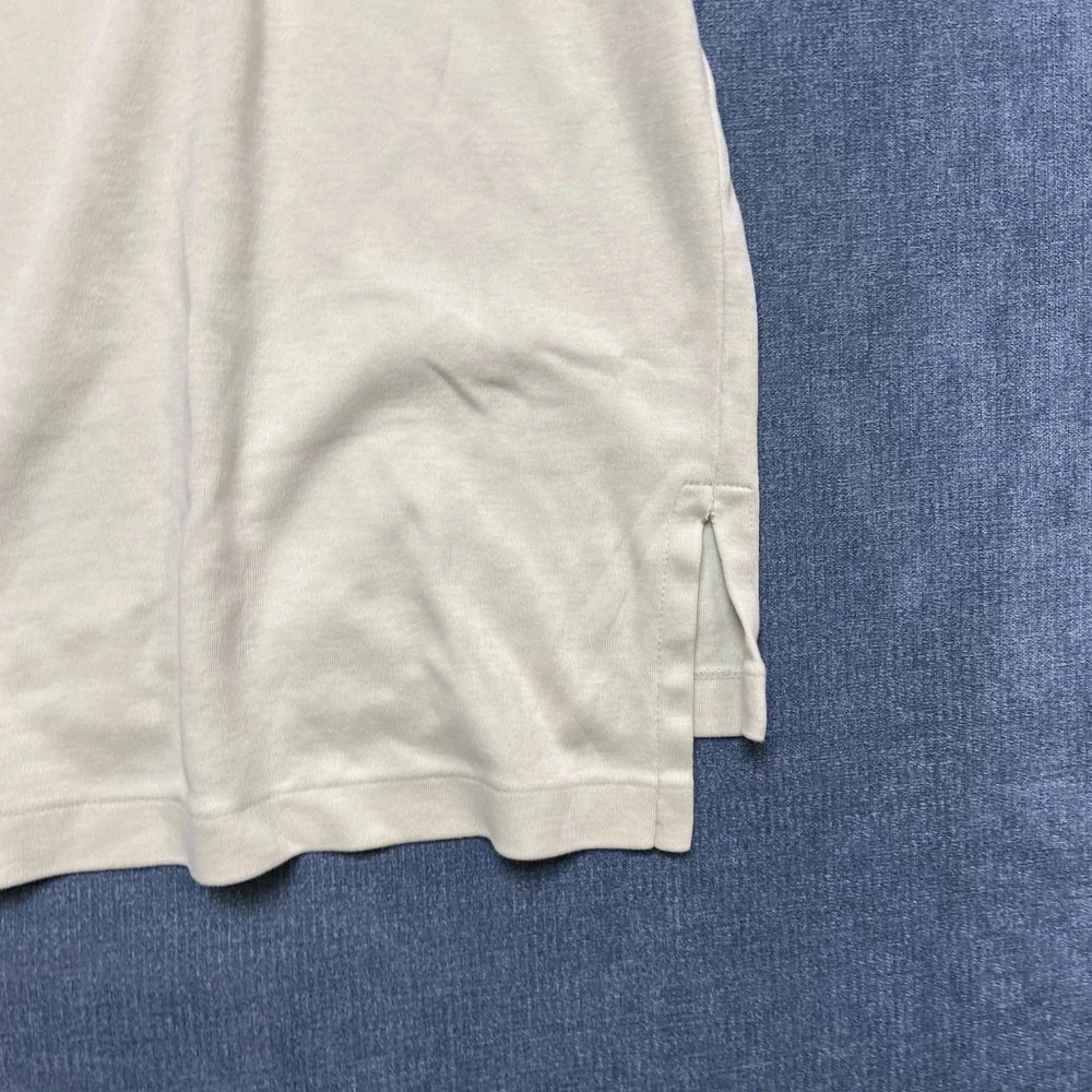 Polo By Ralph Lauren Shirt Mens L Beige Pony Logo Side Slit Short Sleeve Sports